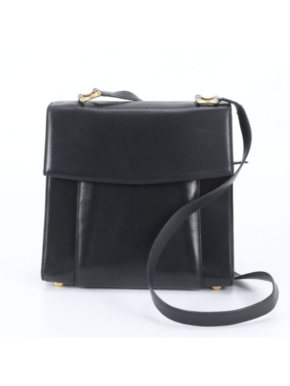 Celine Leather Shoulder Bag Crossbody Black